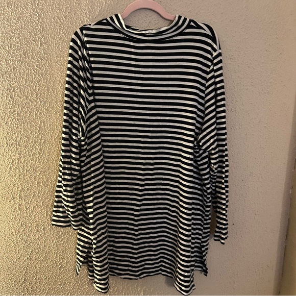 Duluth Trading Co. Womens Long Sleeve Mock Neck Tunic Pockets Striped Size 3X - Picture 2 of 10